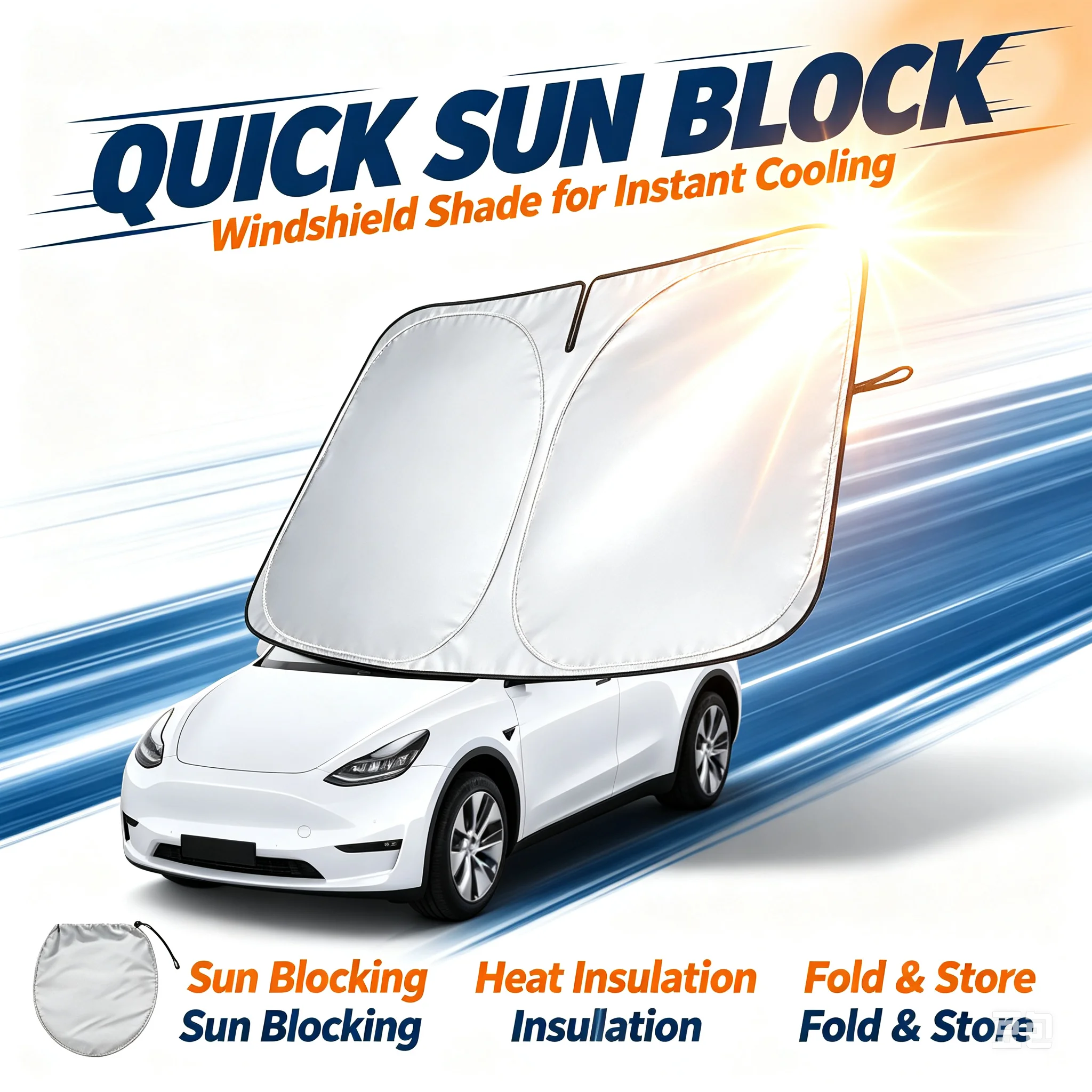 Car Sunshade Windshield Umbrella Foldable - Protetor Solar para Carro com Reflexão