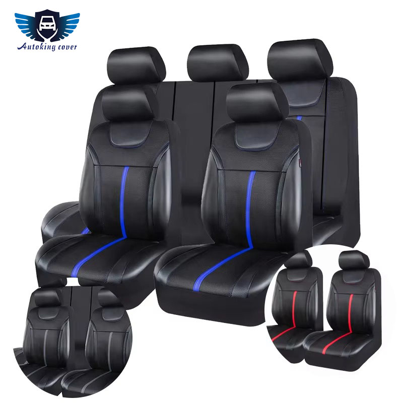 Leather Car Seat Covers Full Set Universal - AUTOKING Conjunto de Capas de Assento