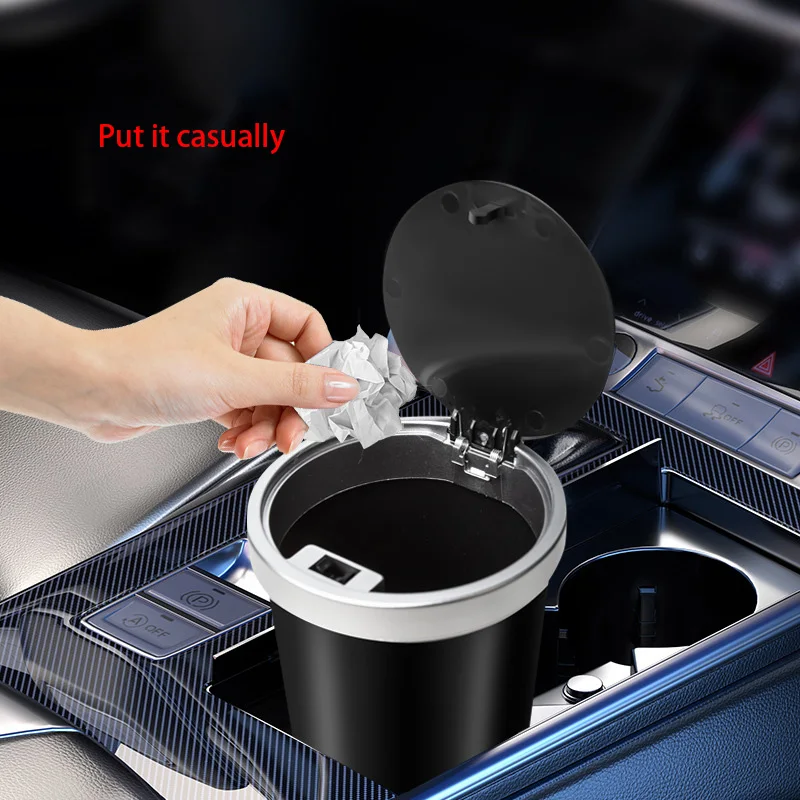 Waterproof Car Trash Can With Lid - Para suporte de copo de armazenamento