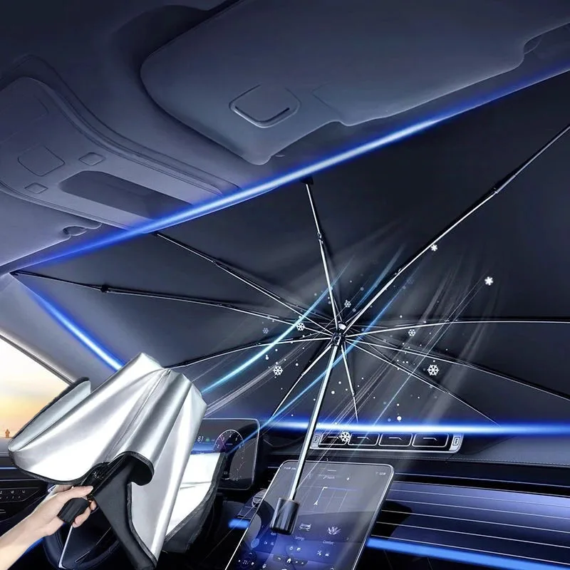 Car Sunshade Windshield Umbrella Foldable - Sombrinha para Carro, Protetor Solar para