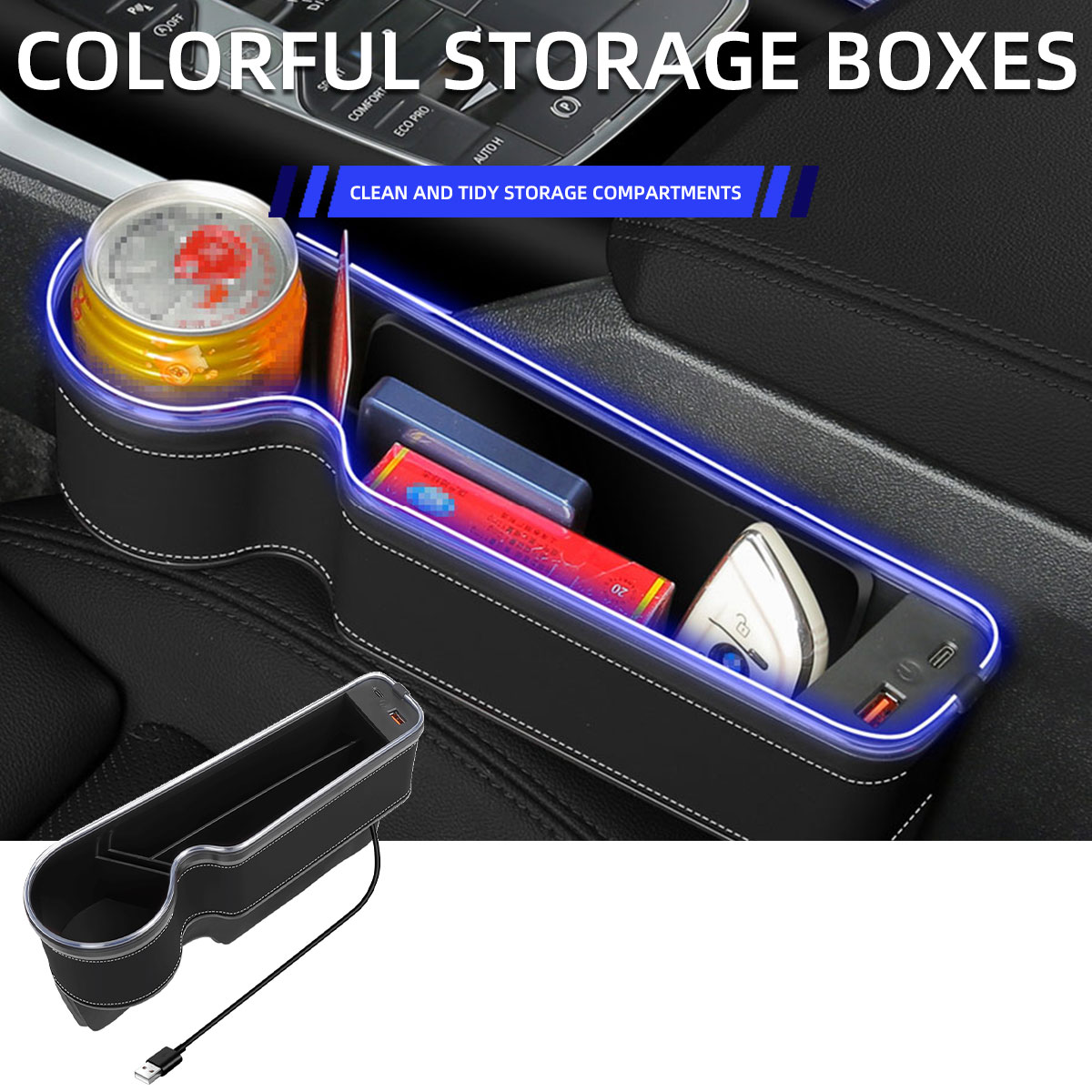Seat Gap Filler Organizer With Usb Charger - Organizador de Espaço entre Assentos de