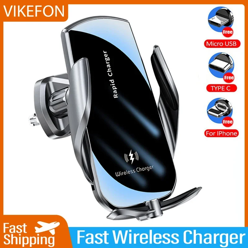 Wireless Car Charger Mount Fast Charging - VIKEFON-carregador de carro sem fio, carregadores