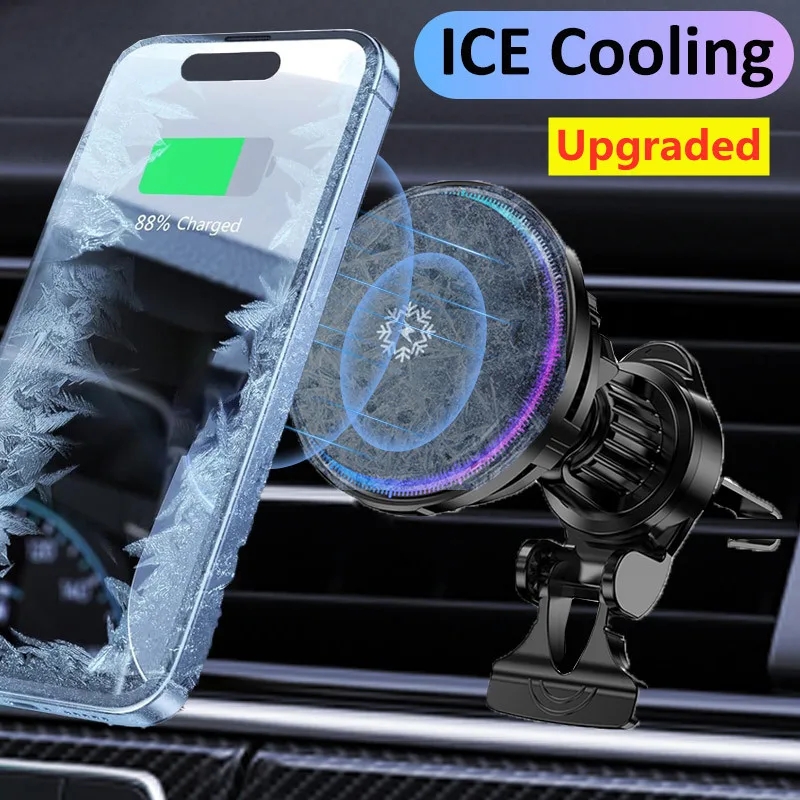 Wireless Car Charger Mount Fast Charging - Ice Cooling magnético carregador de carro
