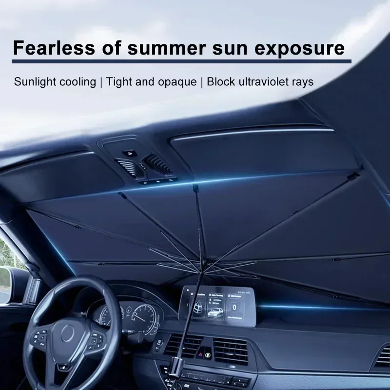 Car Sunshade Windshield Umbrella Foldable - Sombrinha para Carro, Protetor Solar para