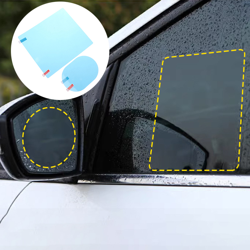 Anti Glare Car Rearview Mirror Film - 4 Peças de Filme Protetor Antiembaçante