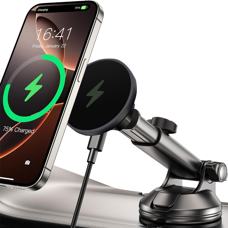 Wireless Car Charger Mount Fast Charging - Uyuxio 15w carregamento rápido pára-brisa traço