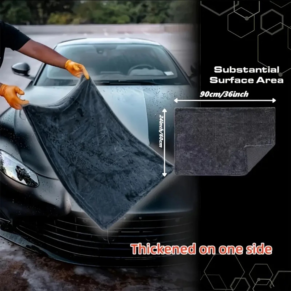 Microfiber Car Drying Towel Super Absorbent - Toalha de Microfibra Grande Cinza Escuro