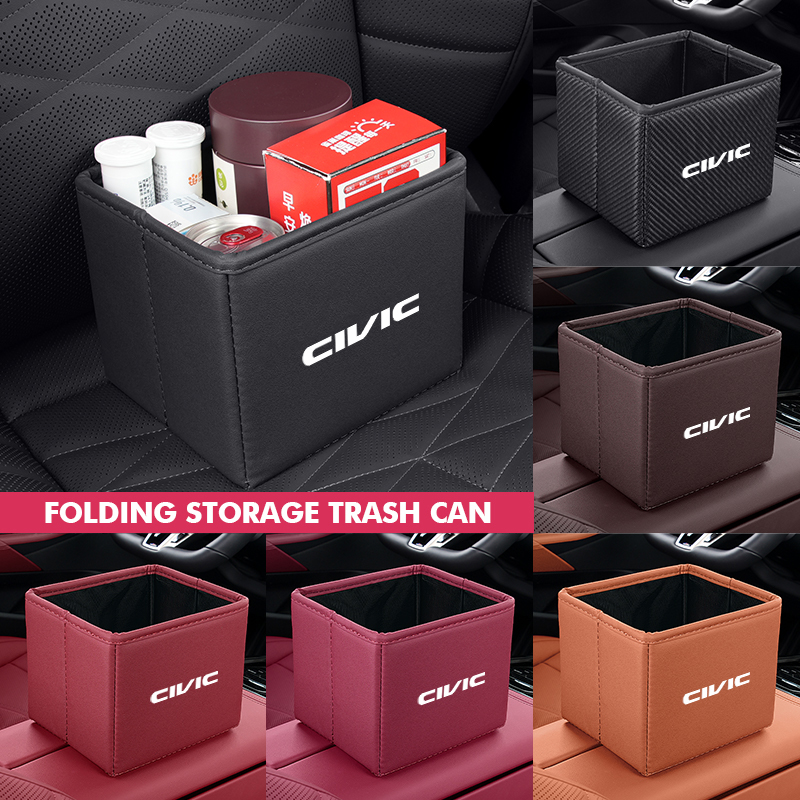 Waterproof Car Trash Can With Lid - Lixeira dobrável para carro, saco organizador