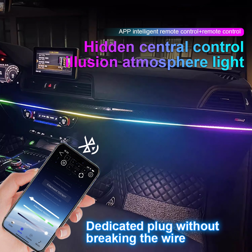 Led Ambient Interior Car Lights App Control - 64 cores usb carro led luz