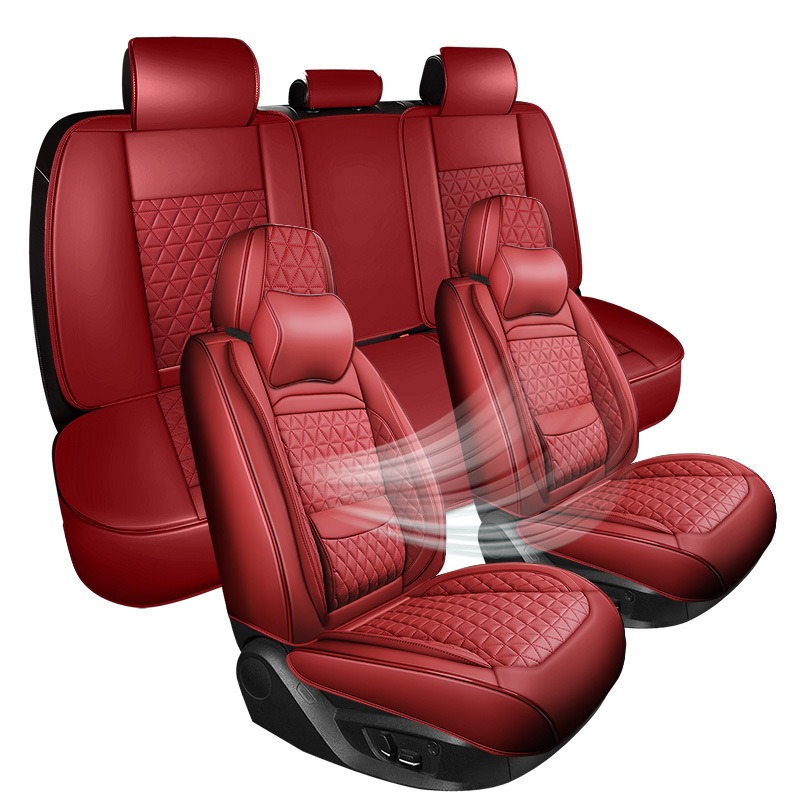 Leather Car Seat Covers Full Set Universal - Conjunto completo de capas de assento
