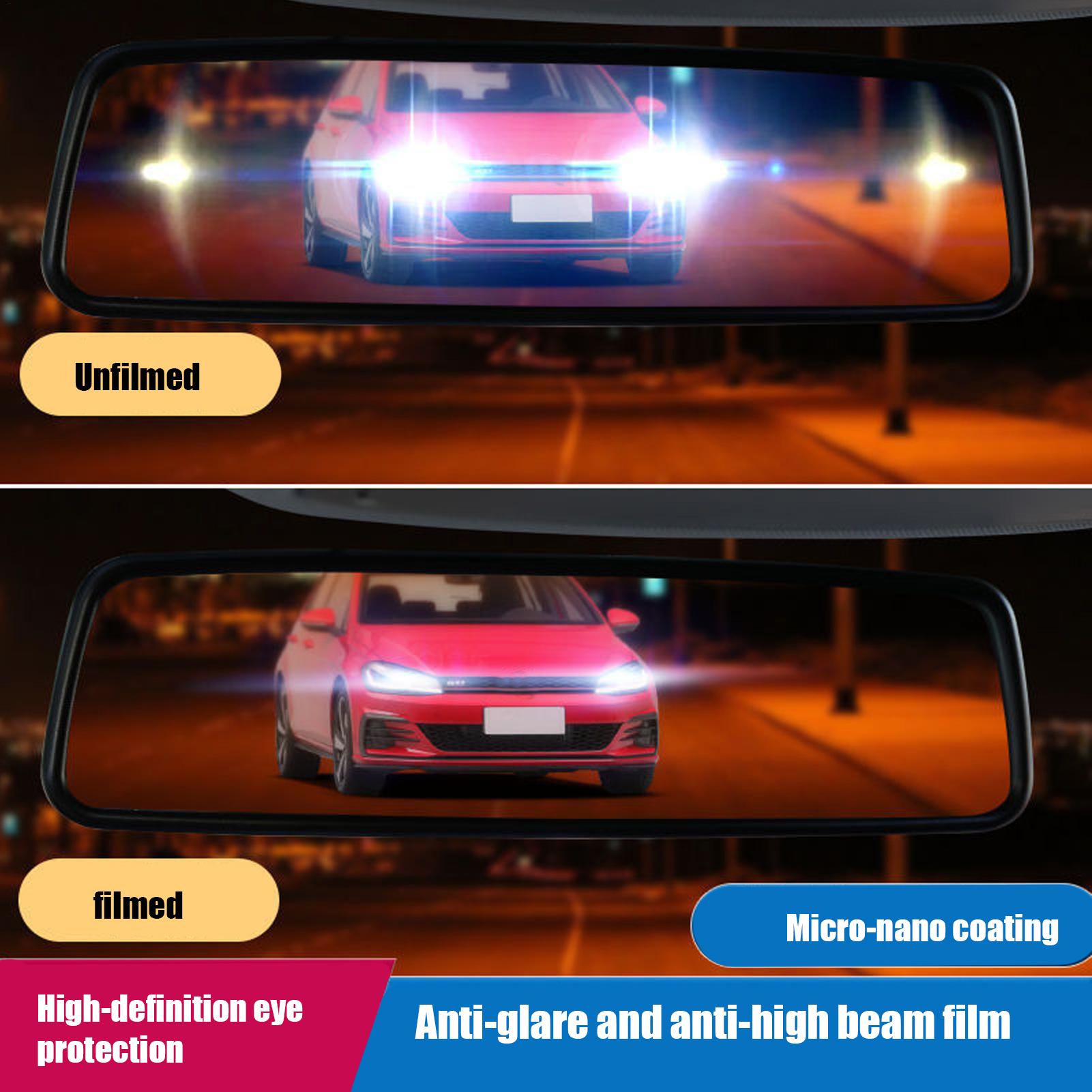 Anti Glare Car Rearview Mirror Film - Película Adesiva Antirreflexo para Espelho Interno