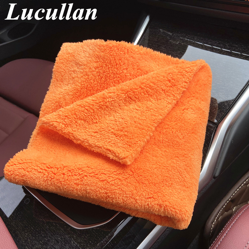 Microfiber Car Drying Towel Super Absorbent - Lucullan 40x40cm laranja super grosso pelúcia