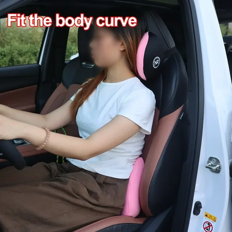 Memory Foam Car Neck Pillow Lumbar Support - Acessórios para Conforto ao Dirigir: Almofada