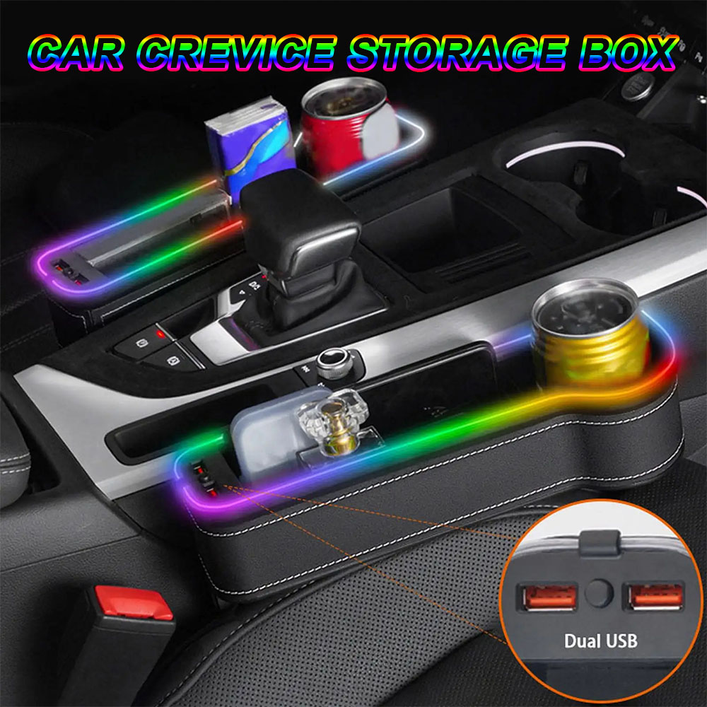Caixa organizadora de armazena - Seat Gap Filler Organizer With Usb Charger avaliação e preço