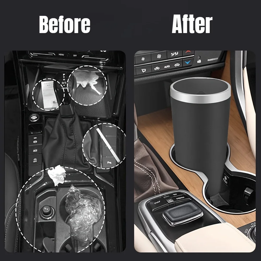 Para suporte de copo de armaze - Waterproof Car Trash Can With Lid avaliação e preço