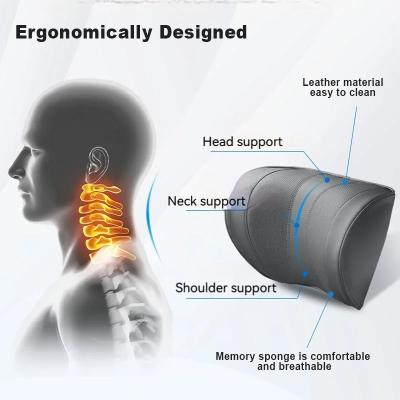Almofada de encosto de cabeça  - Memory Foam Car Neck Pillow Lumbar Support avaliação e preço