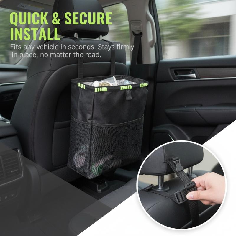 Lixeira Dobrável para Carro co - Waterproof Car Trash Can With Lid avaliação e preço