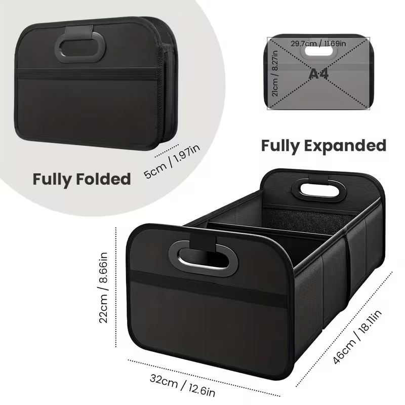 Caixa de Armazenamento Portáti - Car Trunk Organizer Foldable Storage Box avaliação e preço