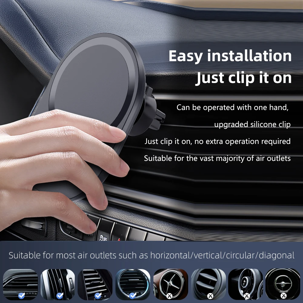 Mini magnético sem fio carrega - Magnetic Phone Holder For Car Vent avaliação e preço
