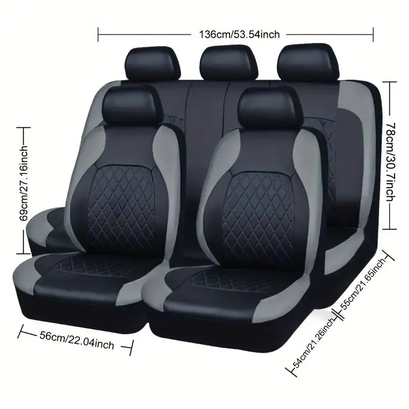 Capas de Assento de Carro em C - Leather Car Seat Covers Full Set Universal avaliação e preço