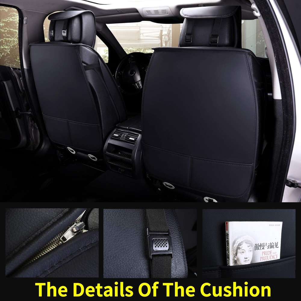 5 peças capas de assento de ca - Leather Car Seat Covers Full Set Universal avaliação e preço