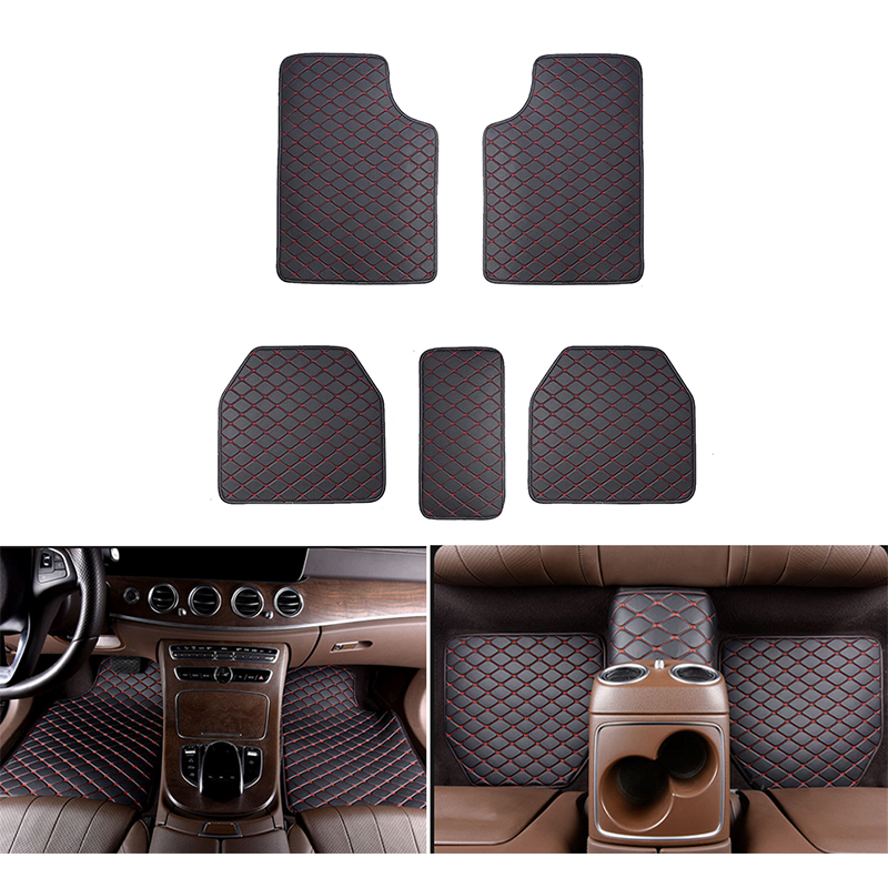 5 pçs universal ajuste tapetes - Car Floor Mats Universal Waterproof Leather avaliação e preço