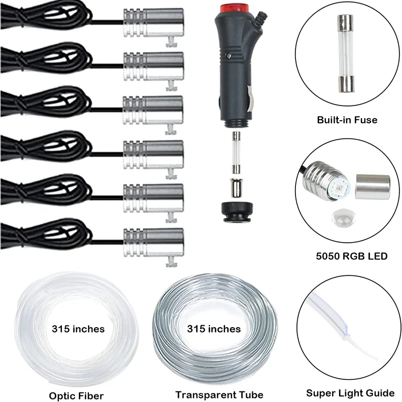 Luzes de fio el flexíveis com  - Led Ambient Interior Car Lights App Control avaliação e preço