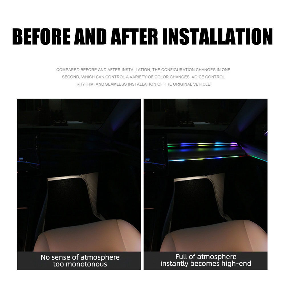 6/10 em 1 carro led luzes ambi - Led Ambient Interior Car Lights App Control avaliação e preço
