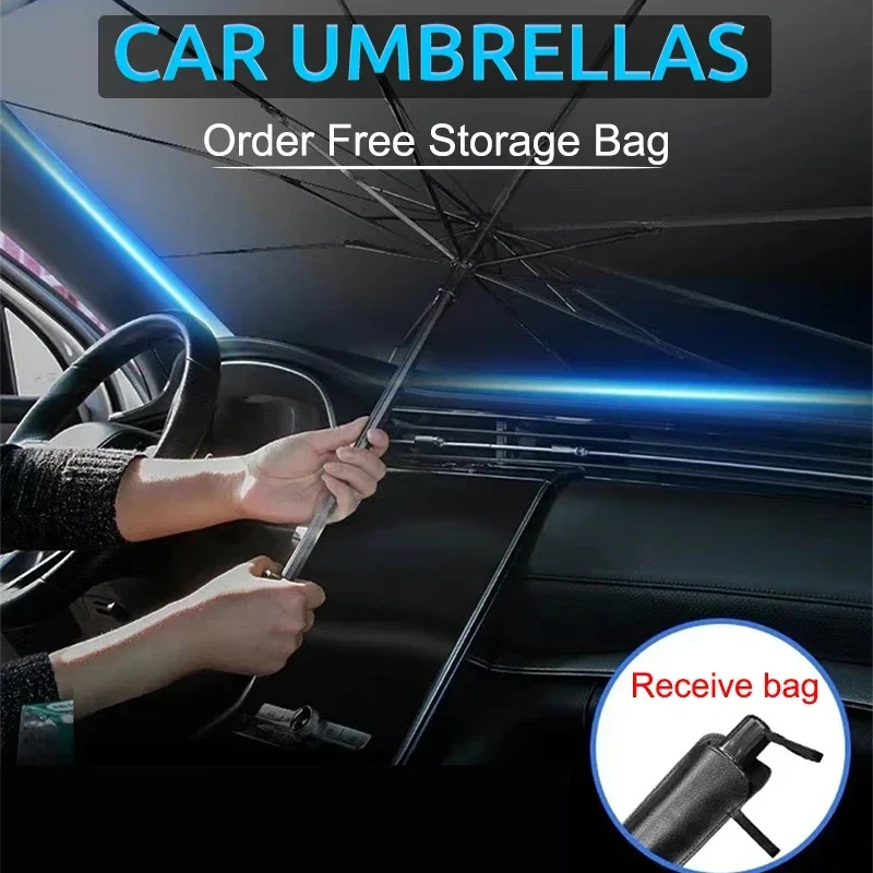 Sombrinha Dobrável para Para-b - Car Sunshade Windshield Umbrella Foldable avaliação e preço