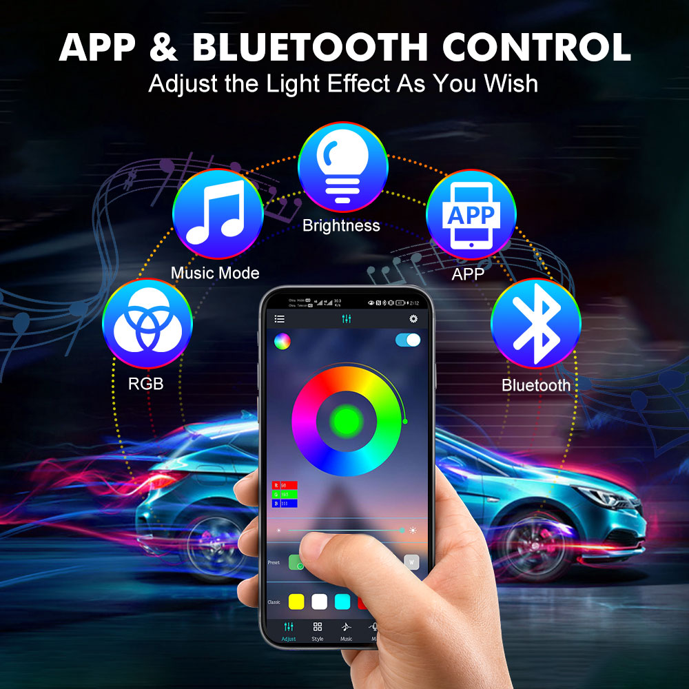 Neon led interior luz do carro - Led Ambient Interior Car Lights App Control avaliação e preço