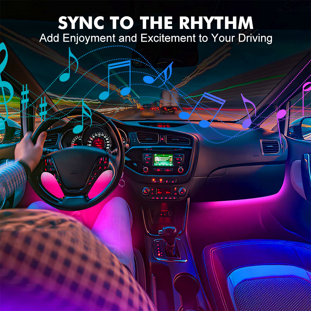 Neon led interior luz do carro - Led Ambient Interior Car Lights App Control avaliação e preço