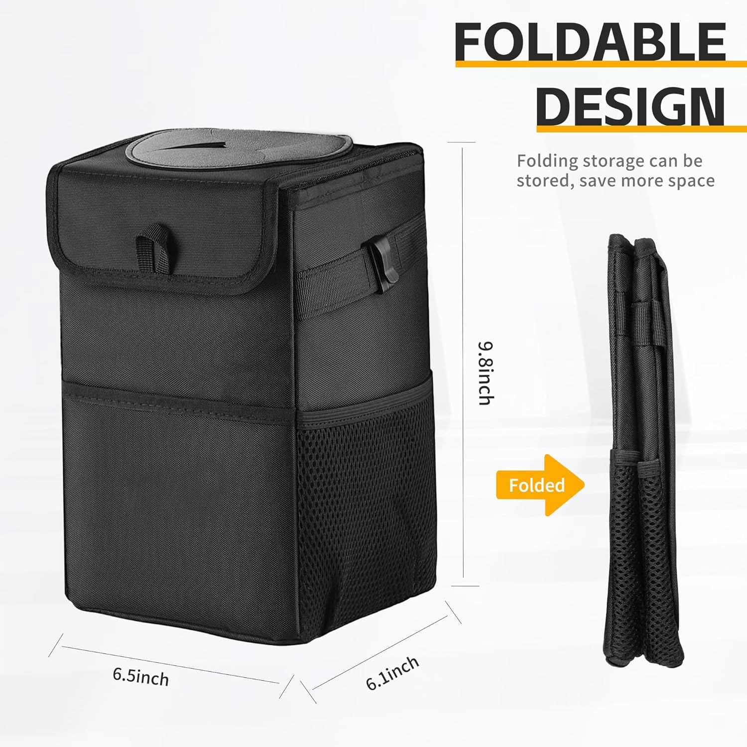 Lixeira de carro 3 em 1 com ta - Waterproof Car Trash Can With Lid avaliação e preço