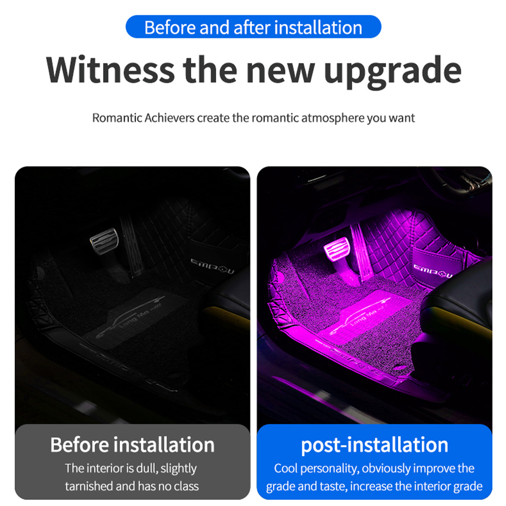 Luzes Decorativas para Carro,  - Led Ambient Interior Car Lights App Control avaliação e preço