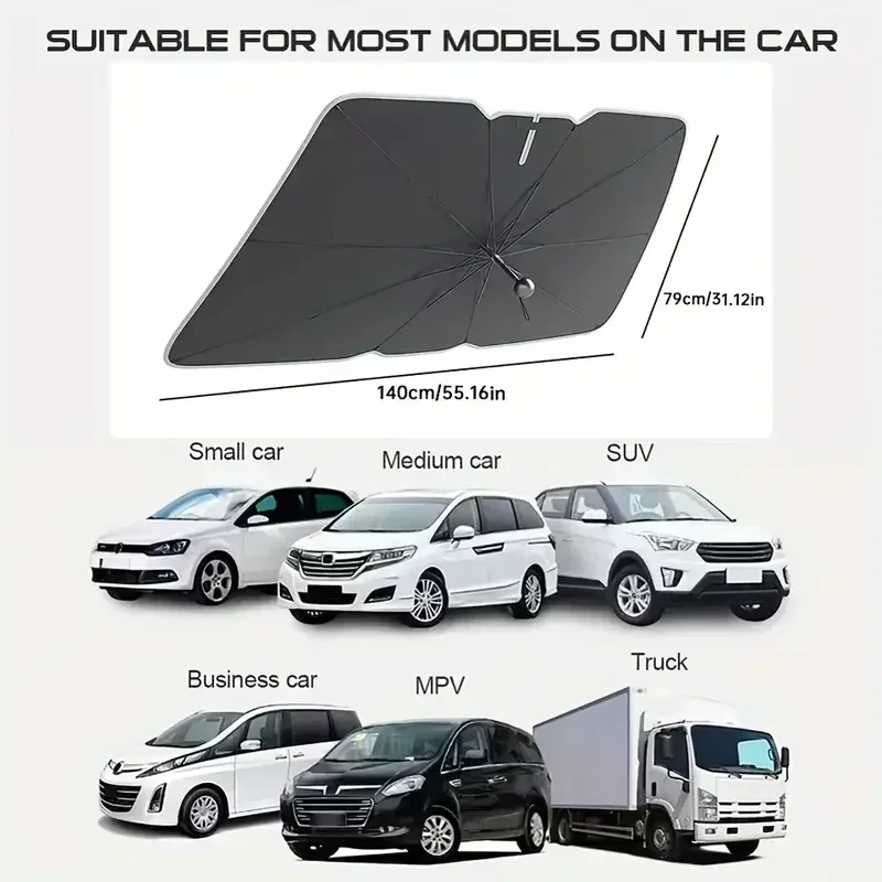 Protetor Solar para Para-brisa - Car Sunshade Windshield Umbrella Foldable avaliação e preço
