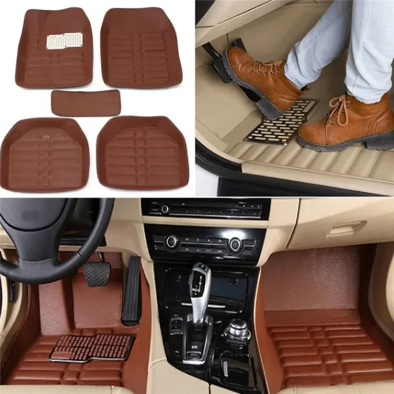 Novo luxo couro tapetes do car - Car Floor Mats Universal Waterproof Leather avaliação e preço
