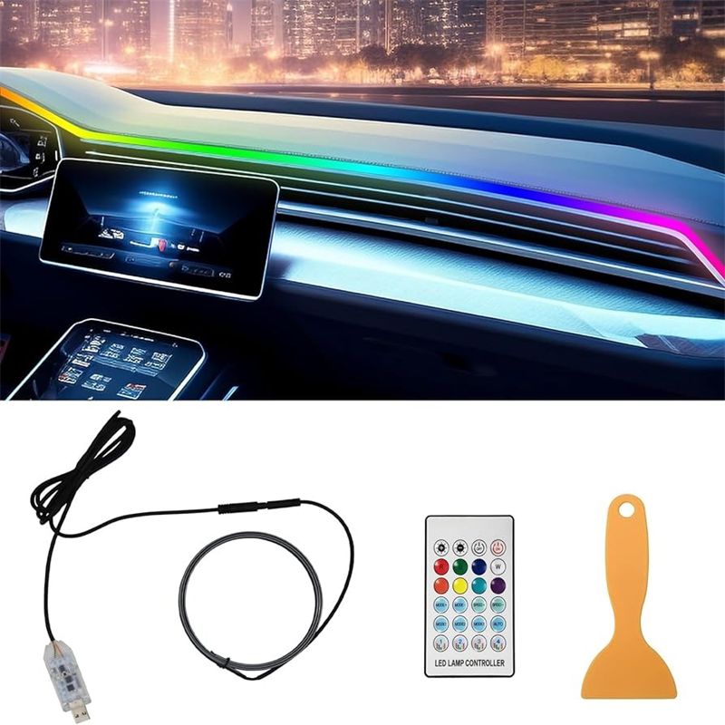 Colorido led interior do carro - Led Ambient Interior Car Lights App Control avaliação e preço