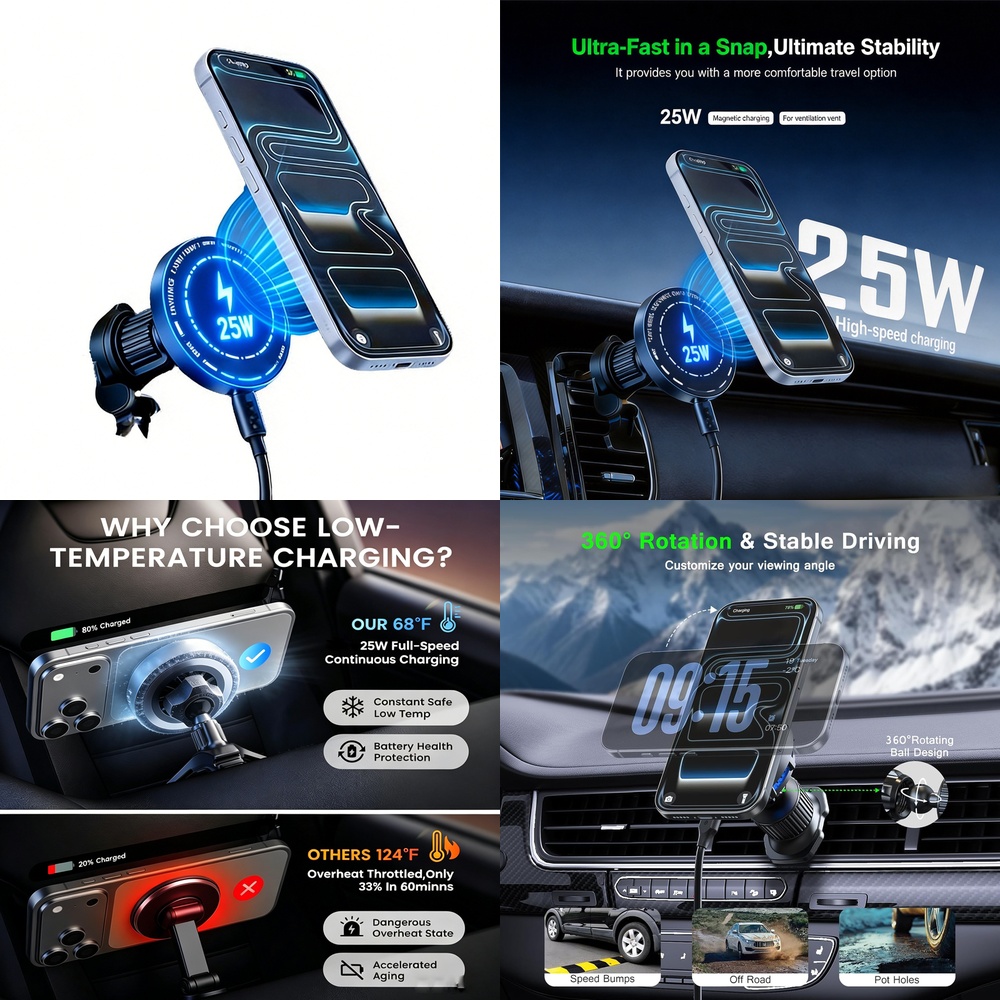 Carregador Magnético Sem Fio d - Magnetic Phone Holder For Car Vent avaliação e preço