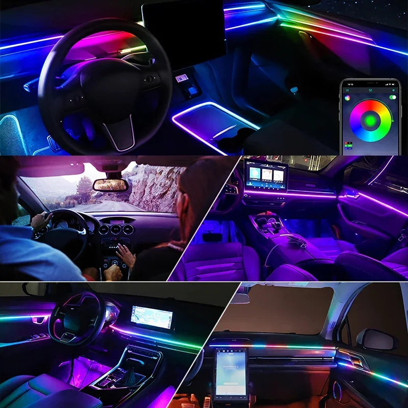 Luz Ambiente LED Automotiva Pr - Led Ambient Interior Car Lights App Control avaliação e preço