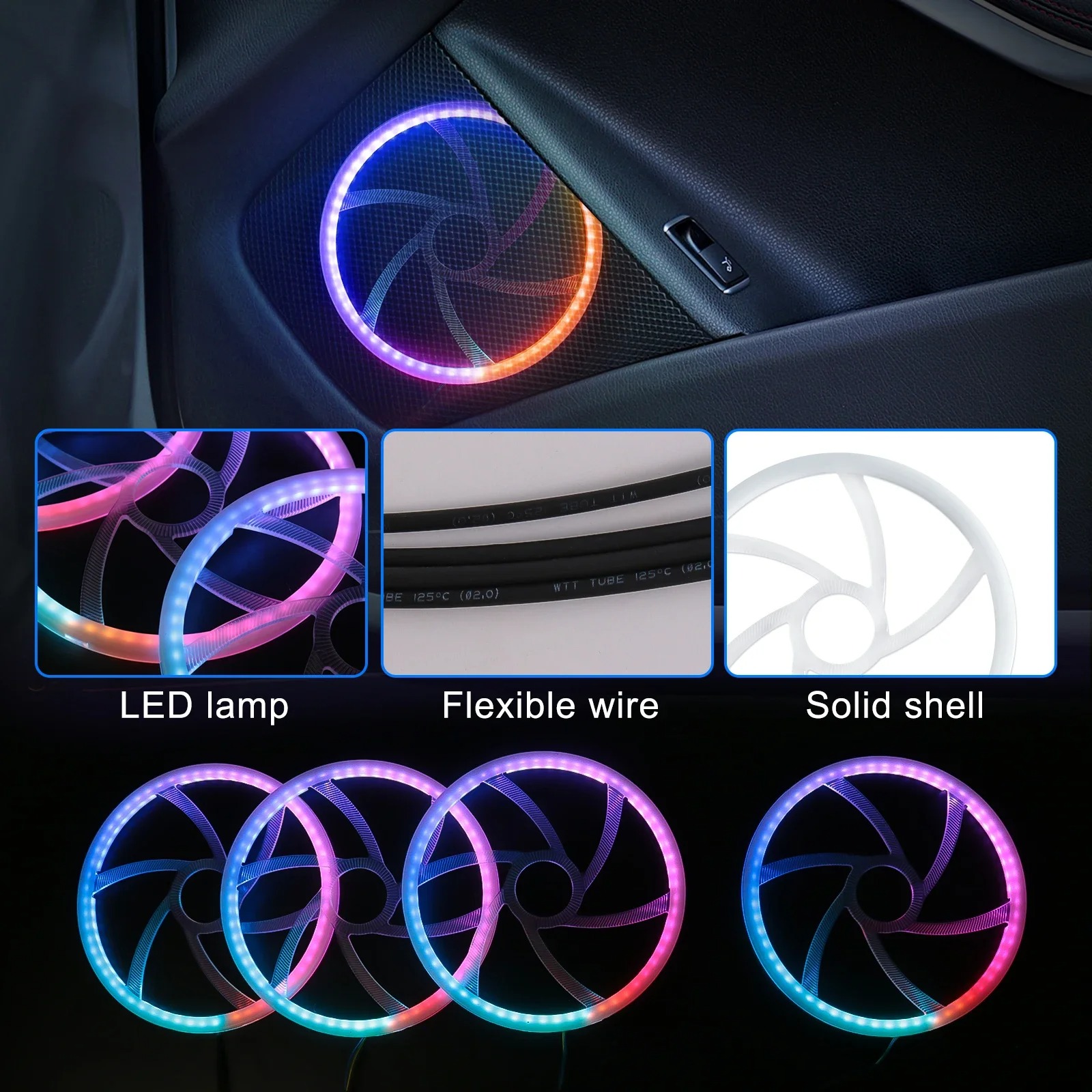 Luz Ambiente LED Automotiva Pr - Led Ambient Interior Car Lights App Control avaliação e preço