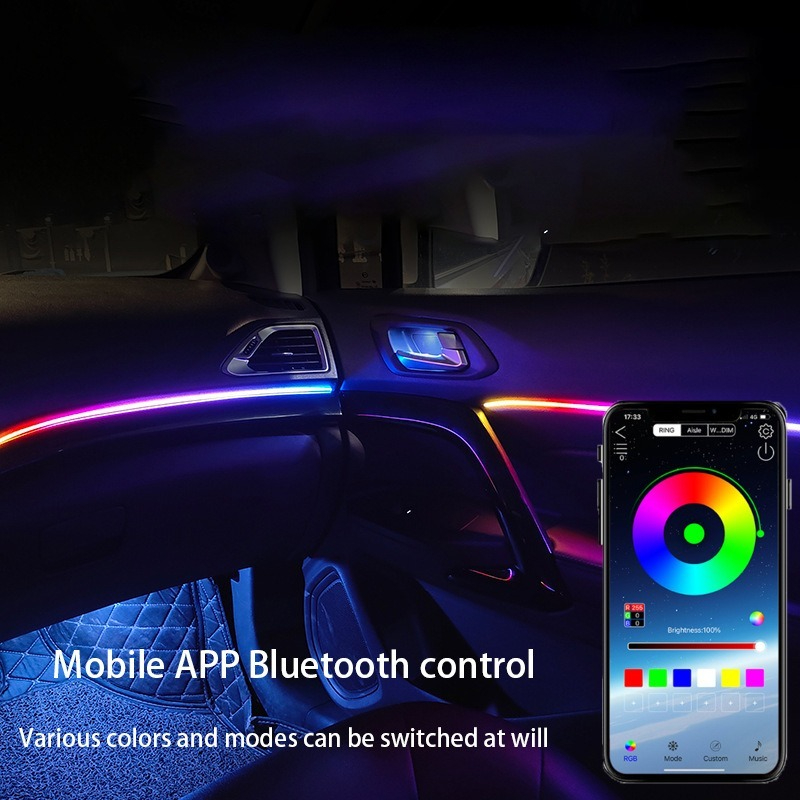 Carro led luz ambiente 64 core - Led Ambient Interior Car Lights App Control avaliação e preço
